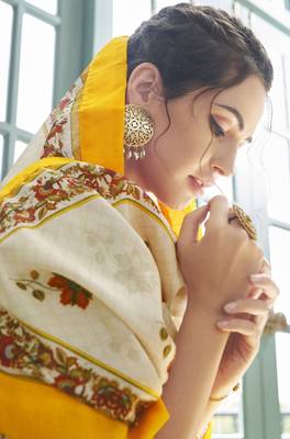 Yellow embroidered silk salwar 3