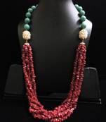 Red Coral Beads With Tauquoise And Pearl Beads