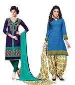 Blue Printed Cotton Salwar