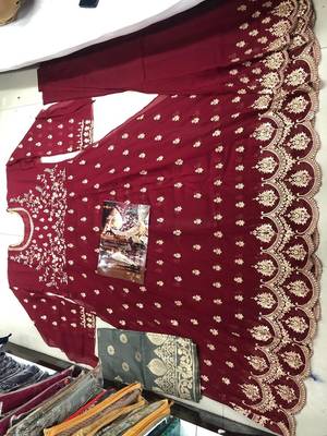 Maroon embroidered santoon salwar 2