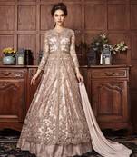 Light-chiku embroidered net Anarkali suit