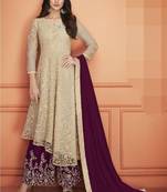 Purple embroidered georgette salwar