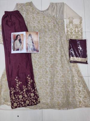Purple embroidered georgette salwar 2