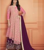 Purple embroidered georgette salwar