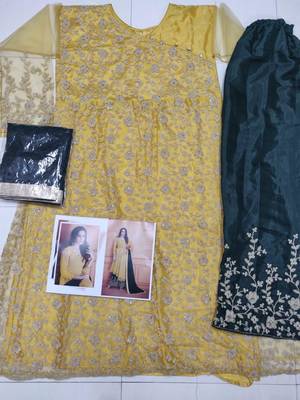 Green embroidered georgette salwar 2