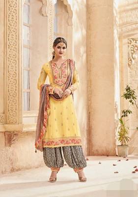 Grey embroidered santoon salwar 1