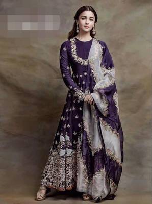 Purple embroidered santoon salwar 1