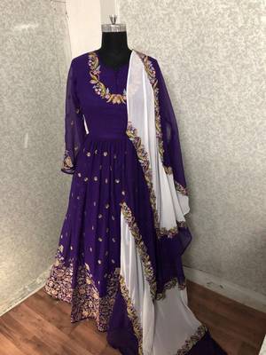 Purple embroidered santoon salwar 2