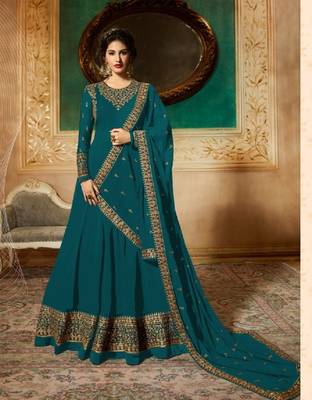 Blue embroidered santoon salwar 1
