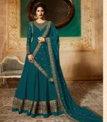 Blue embroidered santoon salwar