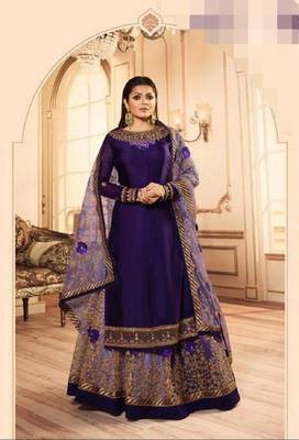 Purple embroidered santoon salwar 1