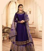 Purple embroidered santoon salwar