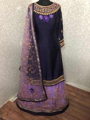 Purple embroidered santoon salwar 2