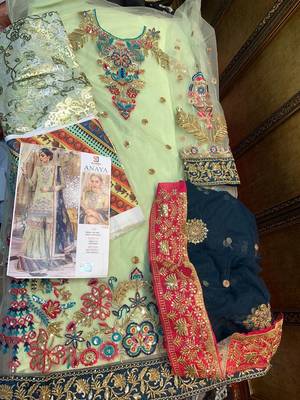 Green embroidered santoon salwar 2