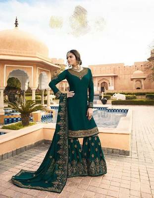 Blue embroidered santoon salwar 1