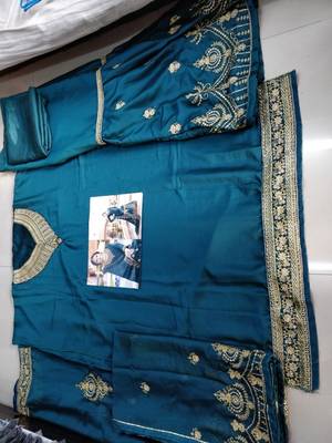 Blue embroidered santoon salwar 2
