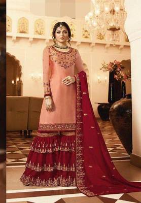 Maroon embroidered santoon salwar 1