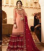 Maroon embroidered santoon salwar