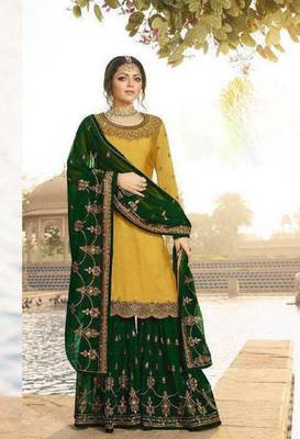 Green embroidered santoon salwar 1