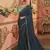 Blue embroidered silk saree with blouse