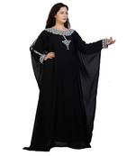 black georgette embroidered zari work islamic-kaftans