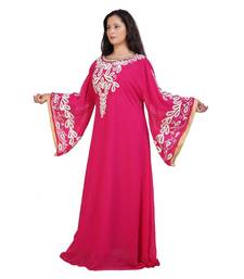 pink georgette embroidered aari work islamic-kaftans