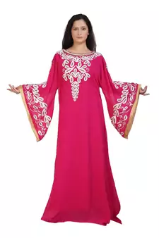 pink georgette embroidered aari work islamic-kaftans
