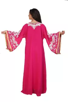 pink georgette embroidered aari work islamic-kaftans