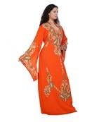 orange georgette embroidered aari work islamic-kaftans
