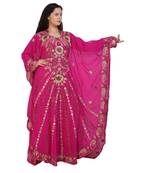 pink georgette embroidered aari work islamic-kaftans