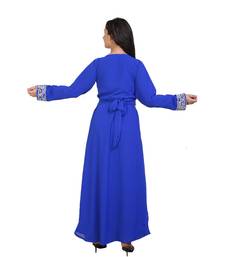 blue georgette embroidered zari work islamic-kaftans