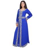 blue georgette embroidered zari work islamic-kaftans