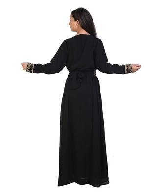 black georgette embroidered zari work islamic-kaftans 2