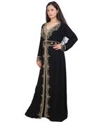 black georgette embroidered zari work islamic-kaftans