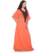 orange georgette embroidered zari work islamic-kaftans