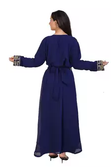 blue georgette embroidered zari work islamic-kaftans