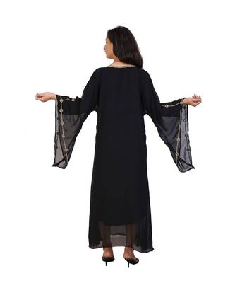 black georgette embroidered zari work islamic-kaftans 4