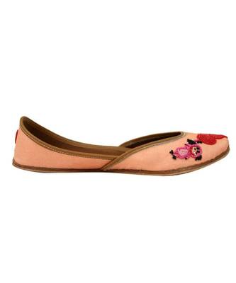 Peach Bead Work Party Wear Ethnic.Jutti 3