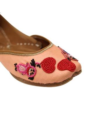 Peach Bead Work Party Wear Ethnic.Jutti 4