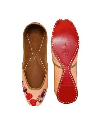Peach Bead Work Party Wear Ethnic.Jutti 5