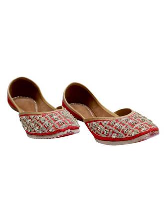 Red Stone Work Party Wear Ethnic.Jutti 1