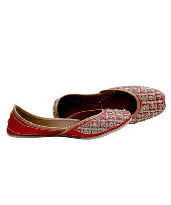 Red Stone Work Party Wear Ethnic.Jutti 2