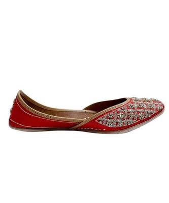 Red Stone Work Party Wear Ethnic.Jutti 3