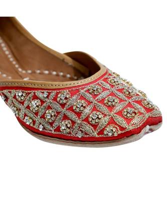 Red Stone Work Party Wear Ethnic.Jutti 4