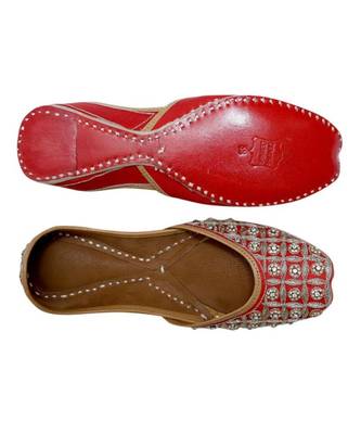 Red Stone Work Party Wear Ethnic.Jutti 5