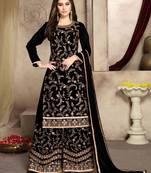 Black Designer Party Wear Plazo Suit