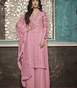 Light Pink Designer Party Wear Plazo Suit