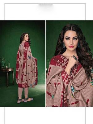 Brown & Maroon Designer Pashmina Suit 2