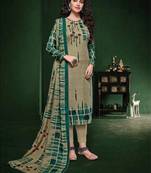 Green & Grey Designer Pashmina Suit