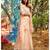 Geha Peach embroidered cotton silk kurta-sets
